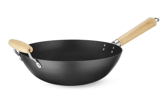 HENDI Wokpanna med trähandtag, Ø324x565mm