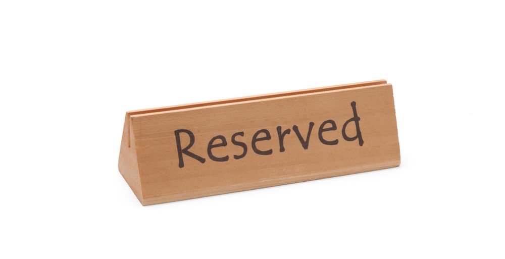 Bordskylt reserverad, HENDI, "reserverad", 152x44x(H)44mm
