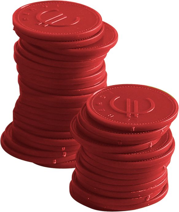 Myntpoletter – 100 st., BarUp, Röd, 100 st., ⌀25mm
