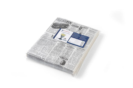 HENDI Greaseproofpapper, Tidningstryck, 500 st, 200x250 mm
