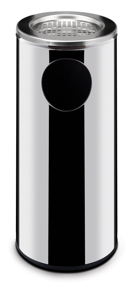 Stående papperskorg med askkopp, HENDI, 33 l, 240 x 660 mm
