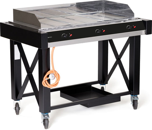Gasgrill Atlanta, HENDI, Svart, 13 kW, 1285 x 770 x (H) 917 mm