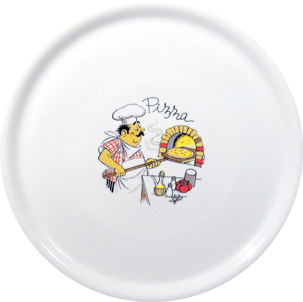 Pizzatallrik Traditionell, HENDI, Vit, Ø310mm