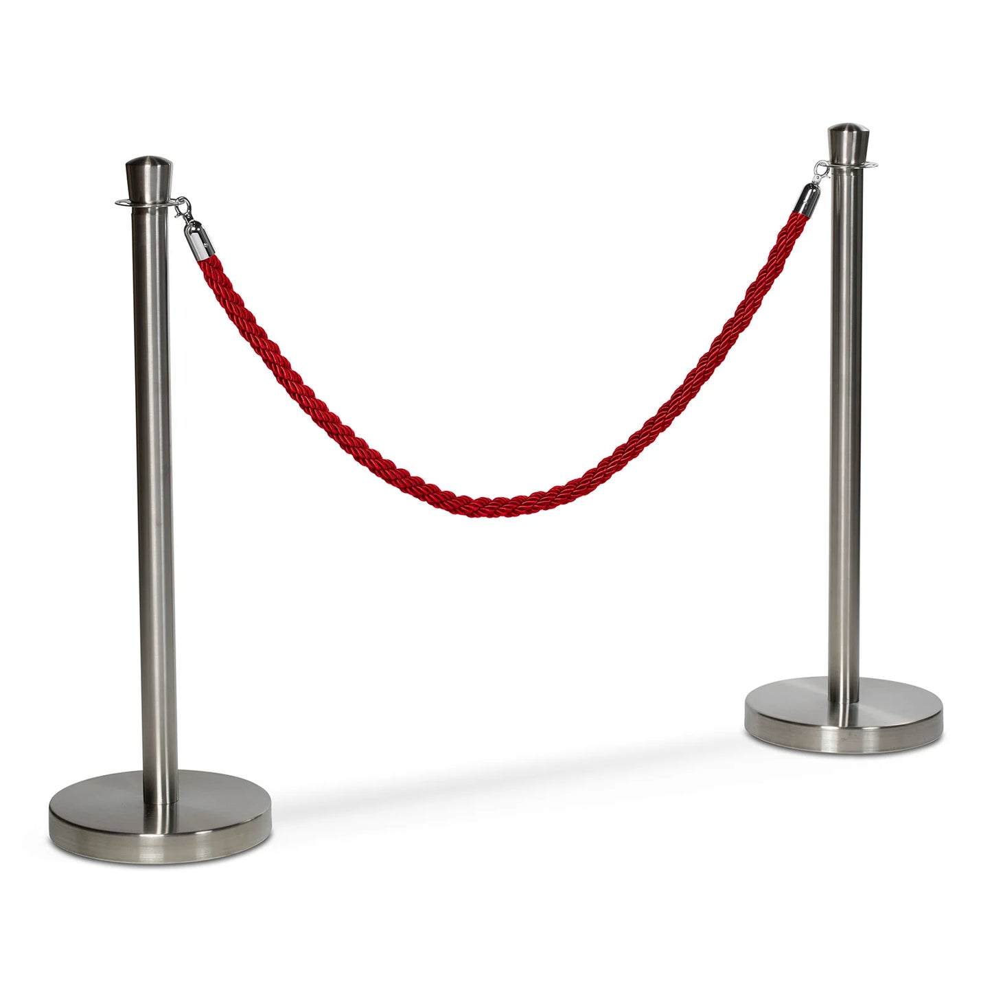Flätat rep till köstolpe, Röd/Silver - 150cm