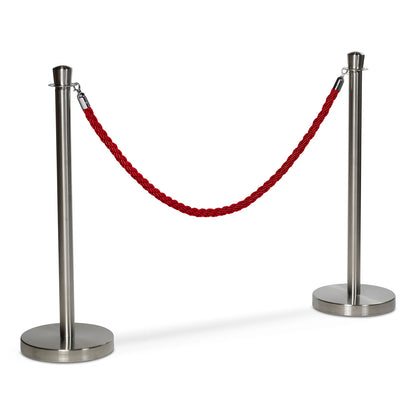 Flätat rep till köstolpe, Röd/Silver - 150cm