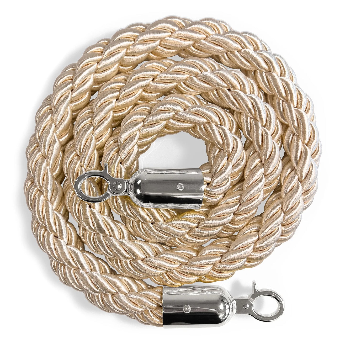 Flätat rep till köstolpe, Beige/silver - 150cm