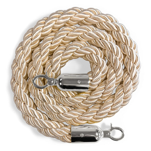 Flätat rep till köstolpe, Beige/silver - 150cm