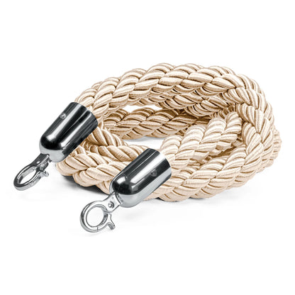 Flätat rep till köstolpe, Beige/silver - 150cm