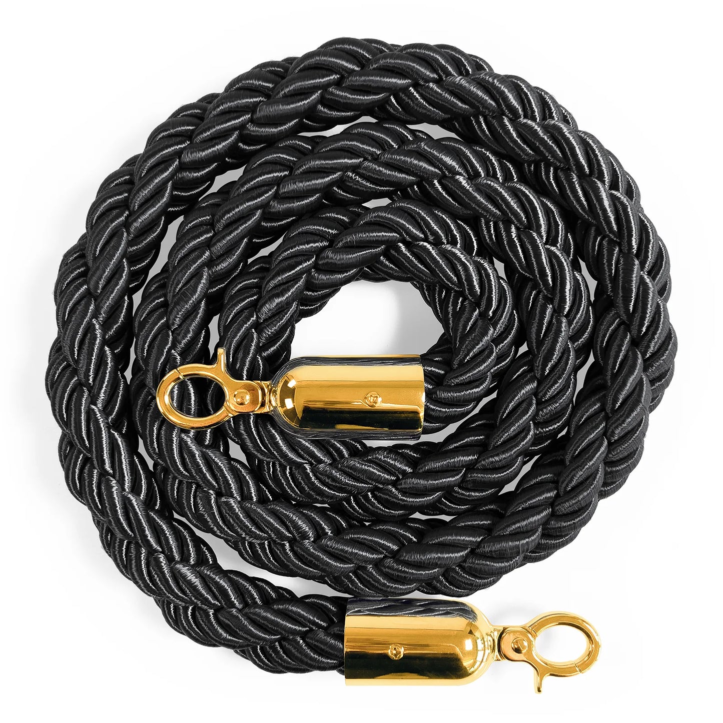 Flätat rep till köstolpe, Svart/guld - 150cm