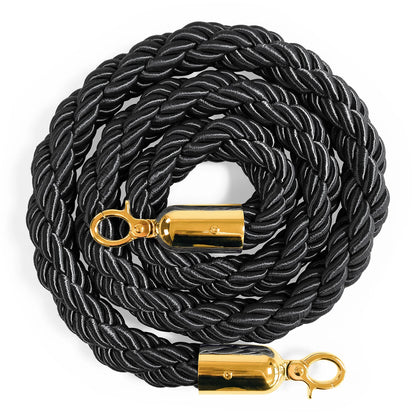 Flätat rep till köstolpe, Svart/guld - 150cm