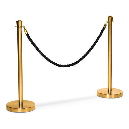 Flätat rep till köstolpe, Svart/guld - 150cm