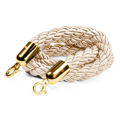 Flätat rep till köstolpe, Beige/guld - 150cm