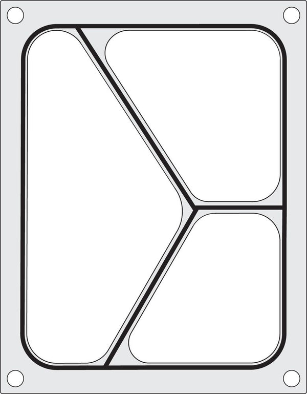 Hendi Trågförslutningsmatris, tredelad behållare 227x178 mm
