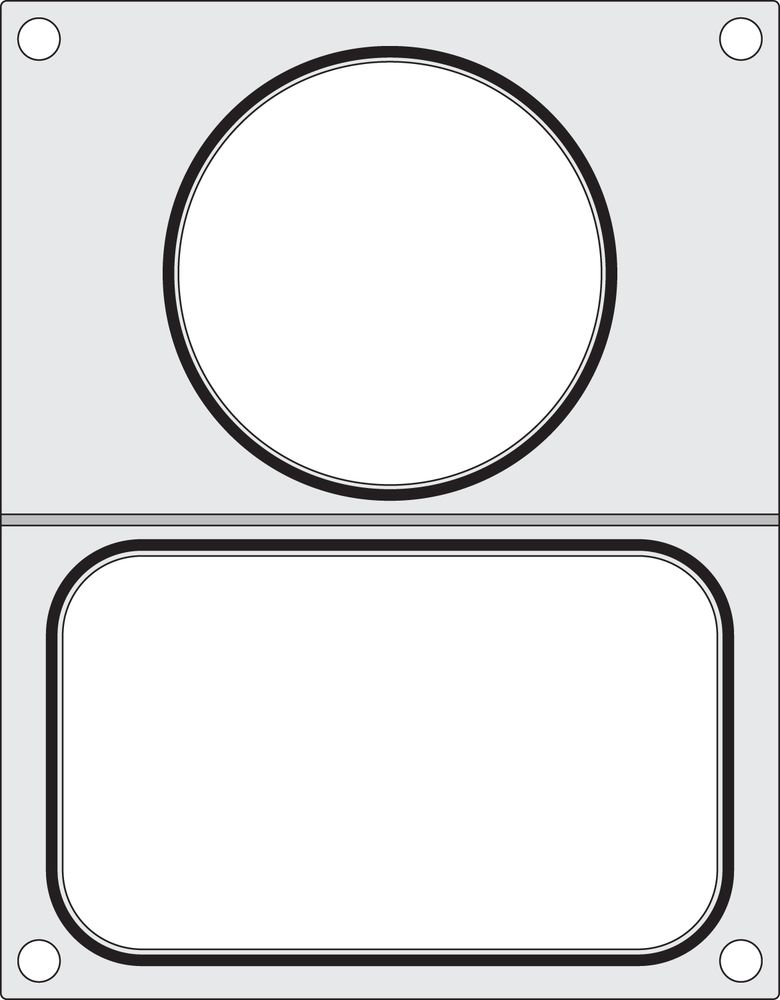 Trågförslutningsmatris, HENDI, 2 behållare (1x 178x113 mm, 1x ø115 mm)