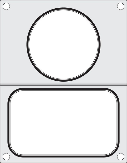 Trågförslutningsmatris, HENDI, 2 behållare (1x 178x113 mm, 1x ø115 mm)