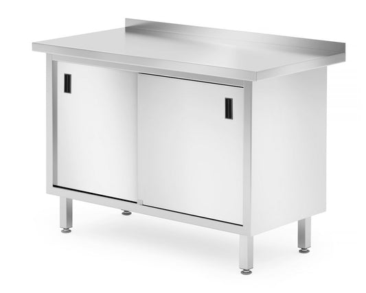 Väggbordsskåp med skjutdörrar – svetsade, HENDI, Profi Line, 1200x600x(H)850mm