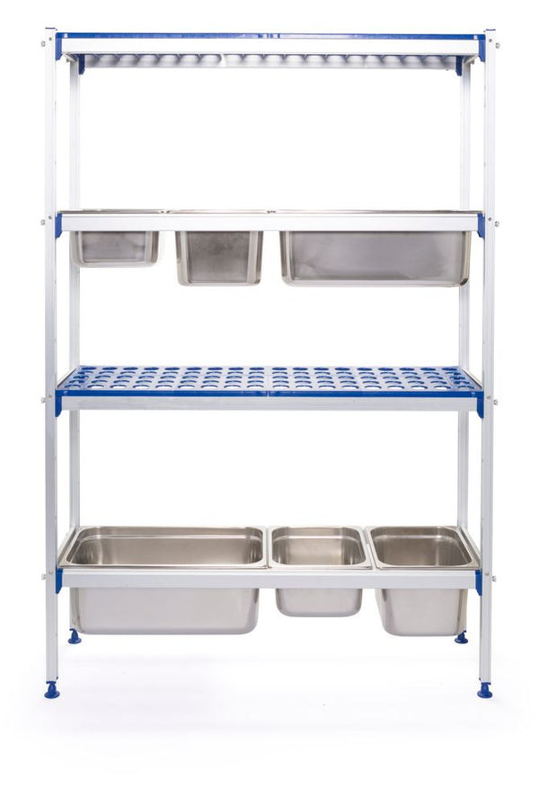 Hendi Förvaringsställ i aluminium för GN-behållare, 1120x355x(H)1685mm