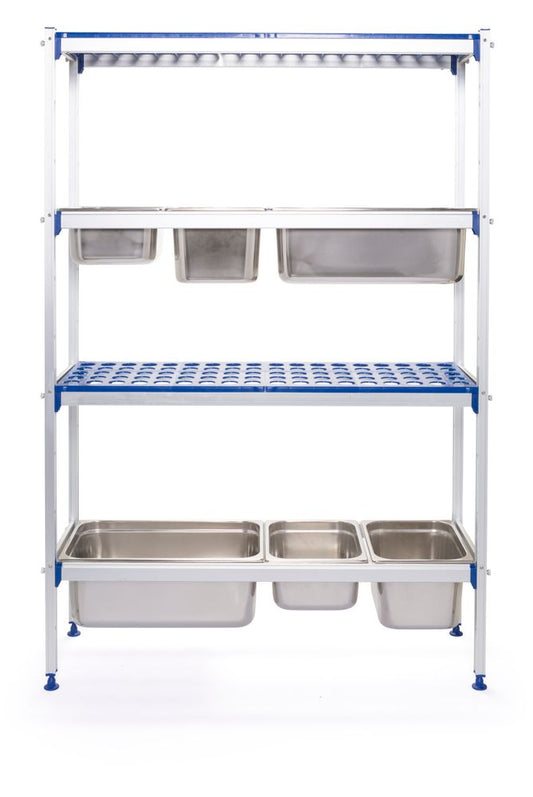 Förvaringsställ i aluminium för GN-behållare, HENDI, 1120x355x(H)1685mm