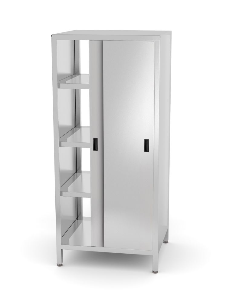 Genomgångsskåp med skjutdörrar – bultad, HENDI, Kitchen Line, 800x700x(H)1800mm
