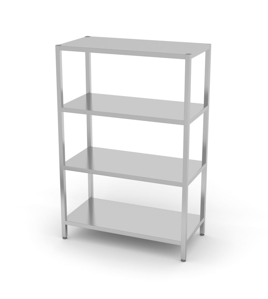 Förvaringsställ med 4 fulla hyllor – bultade, HENDI, Kitchen Line, 1000x500x(H)1800mm