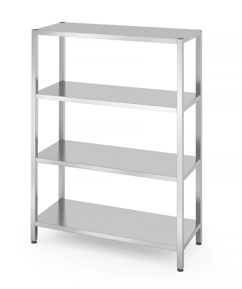 Förvaringsställ med 4 fulla hyllor – bultade, HENDI, Kitchen Line, 1200x500x(H)1800mm