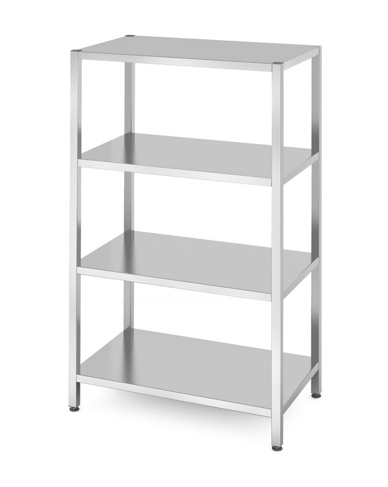 Förvaringsställ med 4 fulla hyllplan – bultade, HENDI, Kitchen Line, 1000x600x(H)1800mm