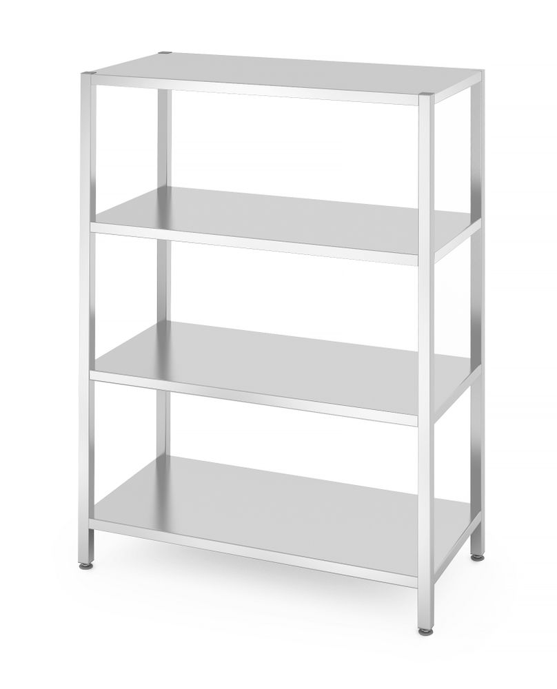 Förvaringsställ med 4 fulla hyllor – bultade, HENDI, Kitchen Line, 1200x600x(H)1800mm