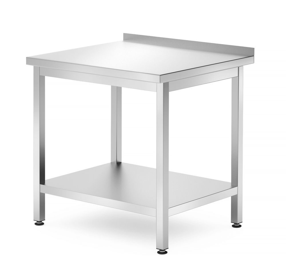 Väggbord med hyllplan – bultat, djup 700 mm, HENDI, Profi Line, 800x700x(H)850mm