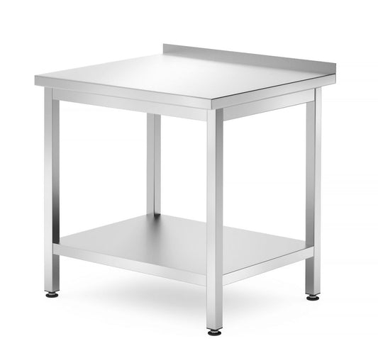 Väggbord med hyllplan – bultat, djup 700 mm, HENDI, Profi Line, 800x700x(H)850mm