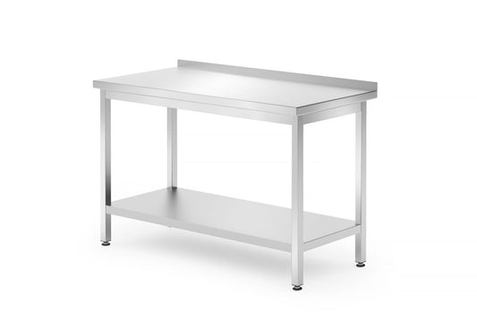 Väggbord med hyllplan – bultad, djup 700 mm, HENDI, Profi Line, 1200x700x(H)850mm