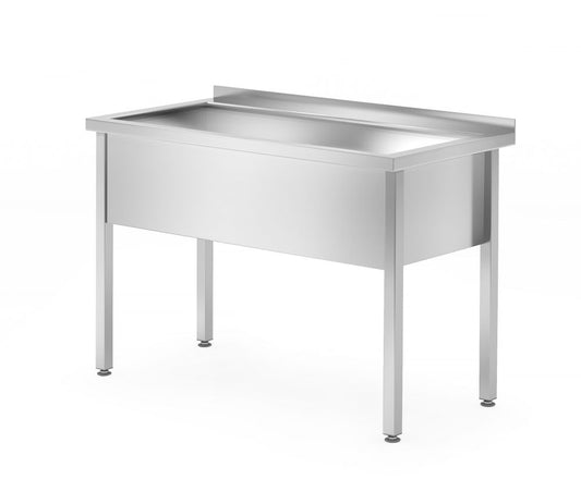 Bord med enkel tvättränna – svetsad, djup 700 mm, kammarhöjd 300 mm, HENDI, Profi Line, 1000x700x(H)850mm