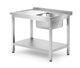 Hendi Diskbänk med hyllplan – bultad, djup 700 mm, Profi Line, höger, 1000x700x(H)850mm