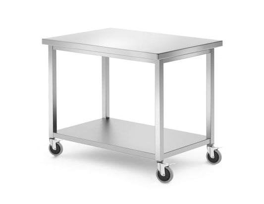 Mobilt bord, med hyllplan – bultad, HENDI, Kitchen Line, 1000x700x(H)850mm