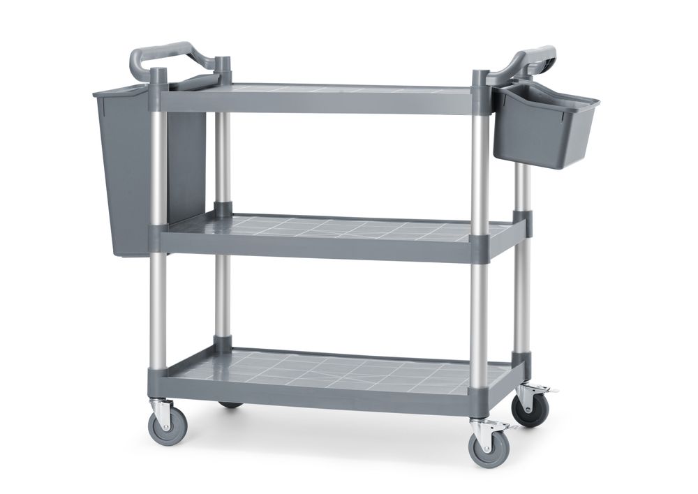 AmerBox Servicevagn i polypropen med 3 hyllor, stor, 1010x500x(H)960mm