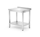 Hendi Väggbord med hyllplan – bultad, djup 600 mm, Kitchen Line, 800x600x(H)850mm