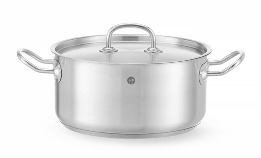 Gryta låg - med lock, HENDI, Kitchen Line, 4,9L, ⌀240x(H)110mm