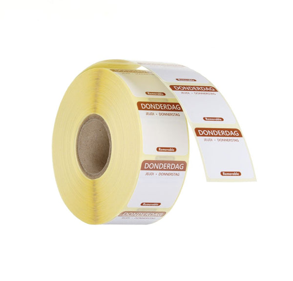 Daily food safety labels, multi-use, easy removable