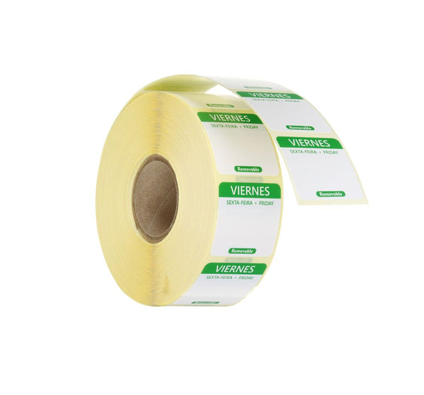 Daily food safety labels, multi-use, easy removable