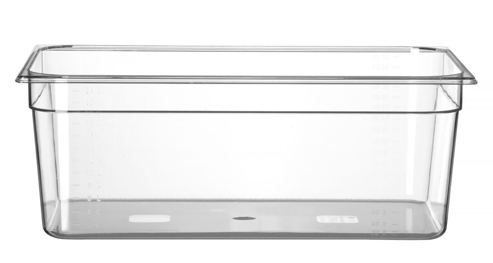 Behållare GN 1/1 polykarbonat, HENDI, Profi Line, GN 1/1, 24L, Transparent, 530x325x(H)200mm