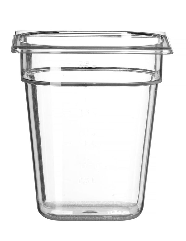 Hendi Behållare GN 1/6 polykarbonat, Profi Line, GN 1/6, 3,4L, Transparent, 176x162x(H)200mm