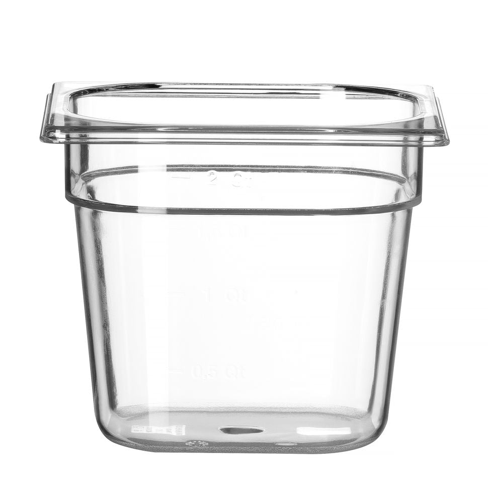 Behållare GN 1/6 polykarbonat, HENDI, Profi Line, GN 1/6, 2,4L, Transparent, 176x162x(H)150mm