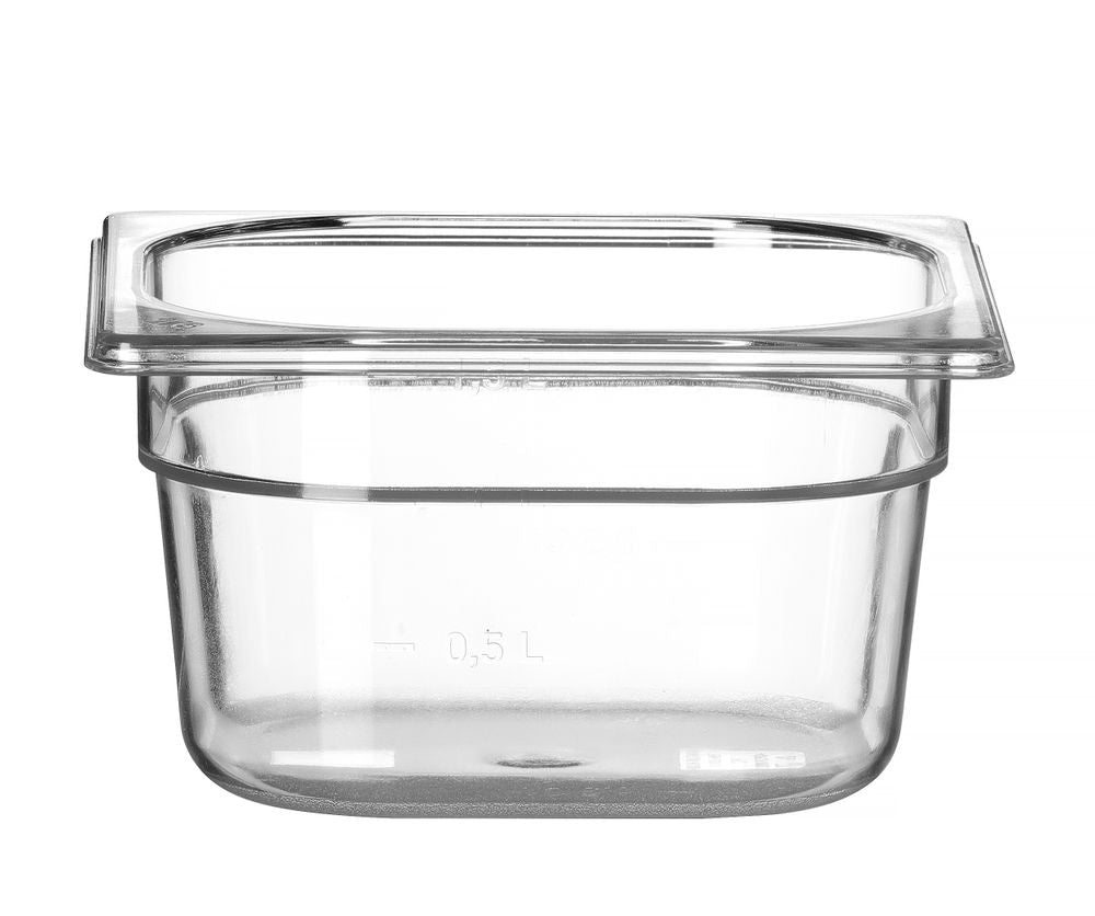 Behållare GN 1/6 polykarbonat, HENDI, Profi Line, GN 1/6, 1,6L, Transparent, 176x162x(H)100mm