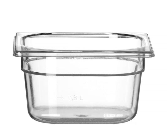 Behållare GN 1/6 polykarbonat, HENDI, Profi Line, GN 1/6, 1,6L, Transparent, 176x162x(H)100mm