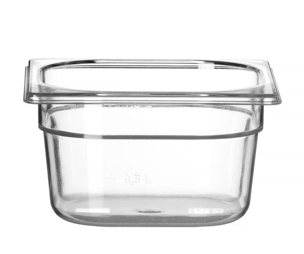 Hendi Behållare GN 1/6 polykarbonat, Profi Line, GN 1/6, 1,6L, Transparent, 176x162x(H)100mm