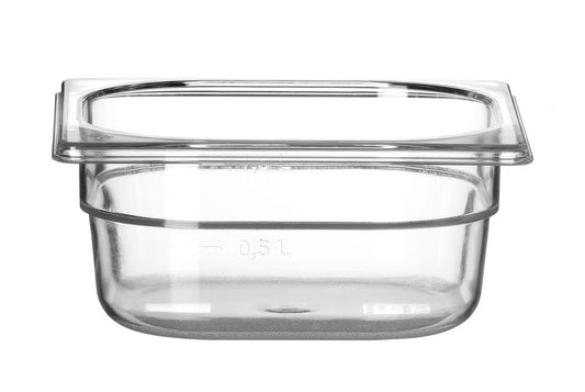 Behållare GN 1/6 polykarbonat, HENDI, Profi Line, GN 1/6, 1L, Transparent, 176x162x(H)65mm