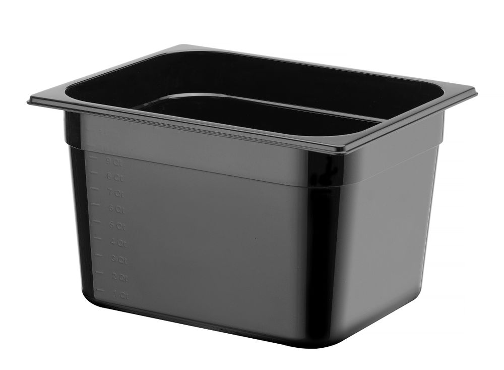Hendi Behållare GN 1/2 svart polykarbonat, Profi Line, GN 1/2, 4L, Svart, 325x265x(H)65mm