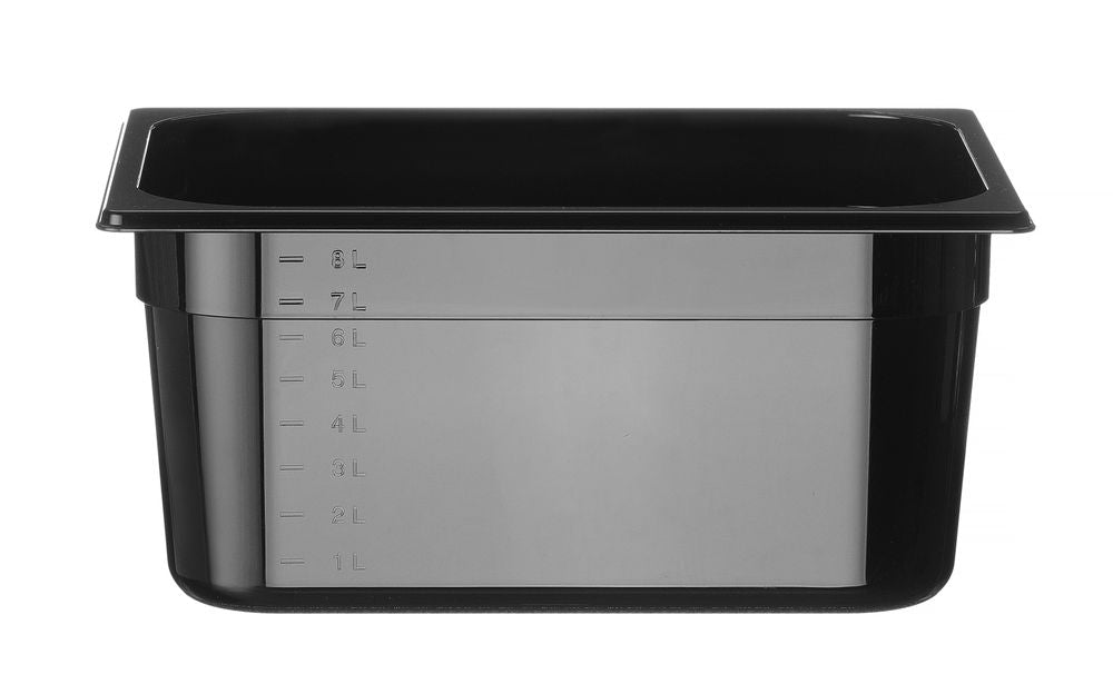 Behållare GN 1/2 svart polykarbonat, HENDI, Profi Line, GN 1/2, 9,5L, Svart, 325x265x(H)150mm