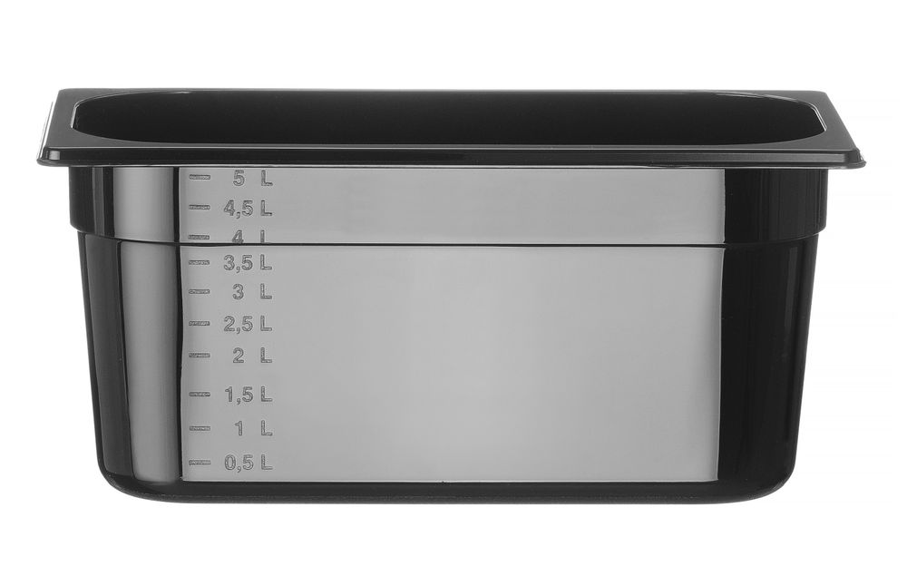 Behållare GN 1/3 svart polykarbonat, HENDI, Profi Line, GN 1/3, 5,7L, Svart, 325x176x(H)150mm