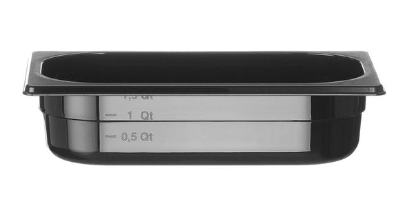 Hendi Behållare GN 1/4 svart polykarbonat, Profi Line, GN 1/4, 1,8L, Svart, 265x162x(H)65mm