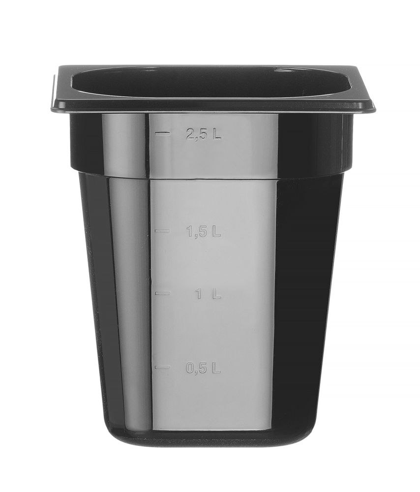 Behållare GN 1/6 svart polykarbonat, HENDI, Profi Line, GN 1/6, 3,4L, Svart, 176x162x(H)200mm